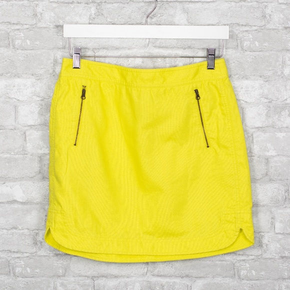 J. Crew Dresses & Skirts - J Crew Zip Pocket Canvas Mini Skirt Yellow 4